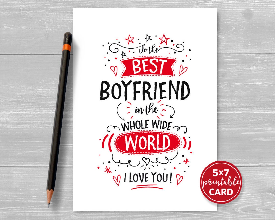 Printable Card for Boyfriend Valentines or Birthday to the - Etsy
