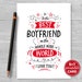 Printable Card for Boyfriend Valentines or Birthday to the | Etsy