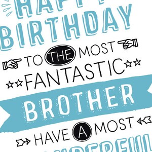 Printable Birthday Card Brother Happy Birthday to the Most - Etsy