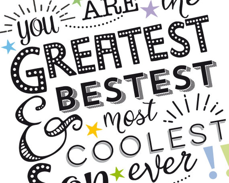 printable birthday card for son most coolest son ever etsy