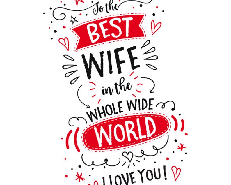 Printable Card For Wife Valentines Or Birthday To The Best Etsy