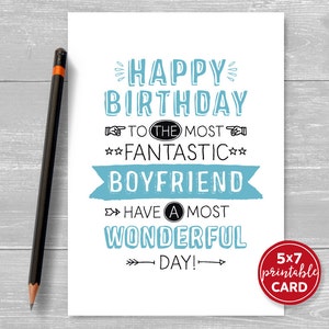 Printable Birthday Card for Boyfriend Happy Birthday to the - Etsy
