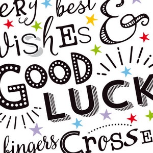 Printable Good Luck Card Very Best Wishes &amp; Good Luck Fingers Crossed ...
