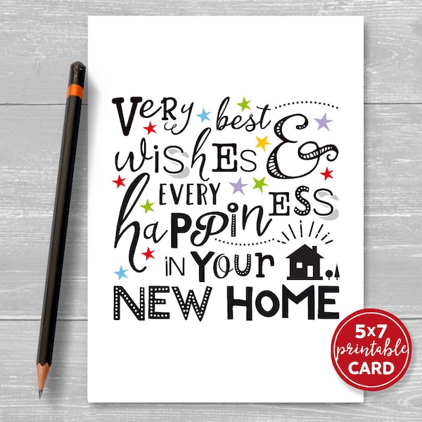 Printable Card New House - Etsy