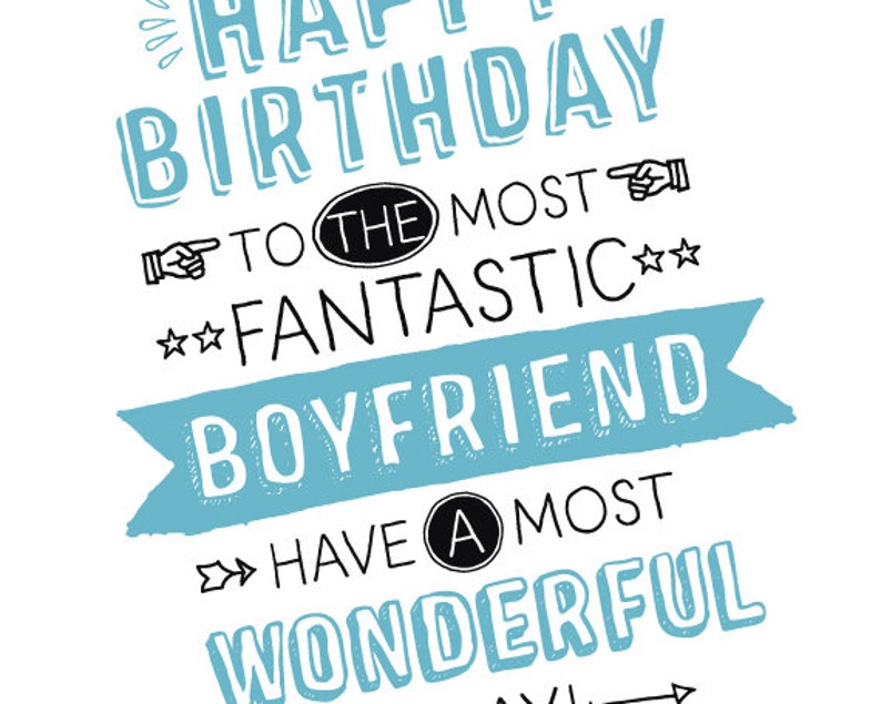 Printable Birthday Card for Boyfriend Happy Birthday to the Etsy UK