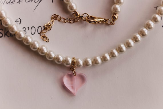 ★BLACKPINK ジス着用★Pearl n Crystal Beads Necklace韓国 Blackpink Charm, Blackpink Necklace, Blackpink Bracelet
