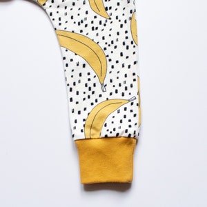 Banana Harem Pants for Babies and Toddlers, Organic Cotton Unisex Leggings, Designed for Cloth Nappies, Handmade in UK image 2