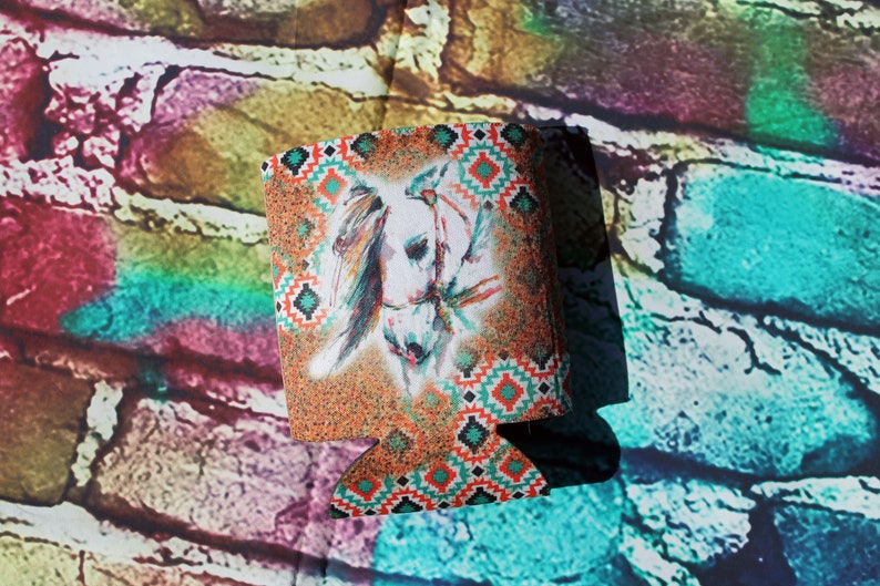 Glitter Western Horse Head Can Cooler