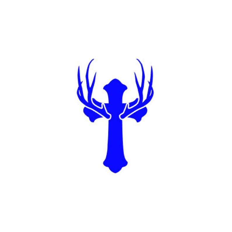 Deer Horn Cross Decal Cross with Antlers Decal Etsy
