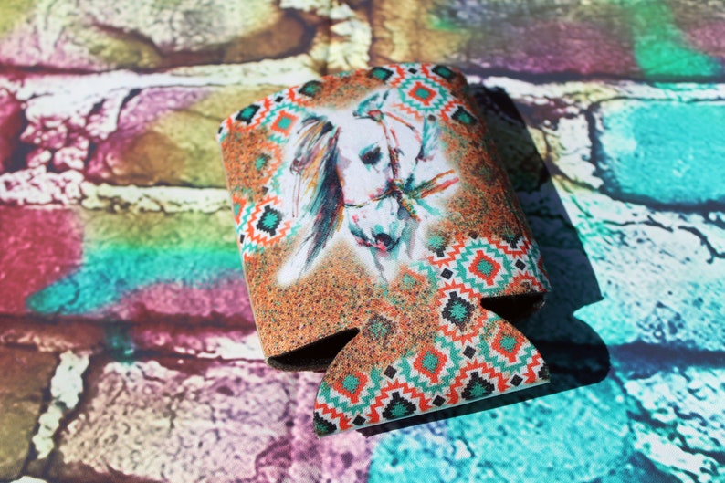 Glitter Western Horse Head Can Cooler