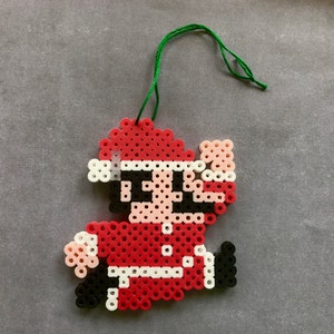 Super Mario Perler Bead Ornament, Perler Bead, Mario, Super Mario, Ornament, Christmas, Nintendo, 8 bit, Pixel, Perler, Video Game, Gamer