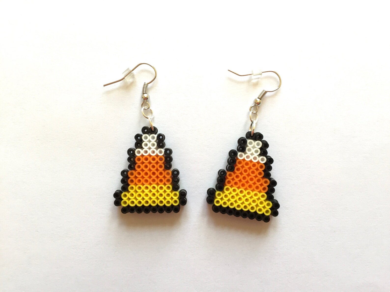 Halloween Candy Corn Perler Bead Earrings Perler Bead Etsy