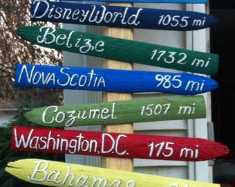 Reclaimed Wood Travel Signs