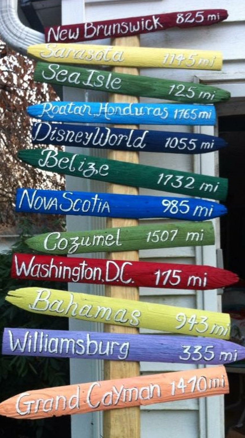 Reclaimed Wood Travel Signs image 1