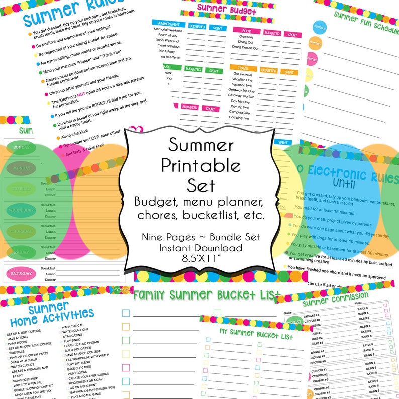 Summer Organization Printable Set image 1