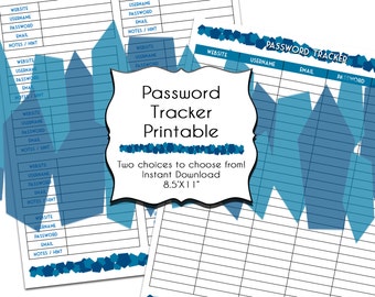 Password Tracker ~ Printable
