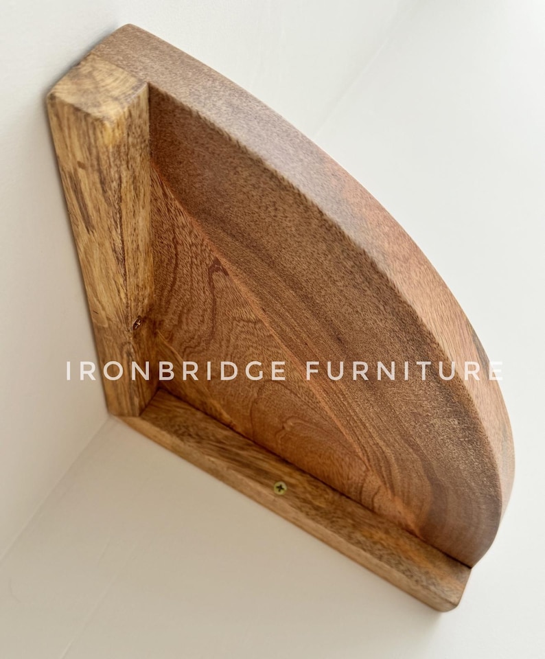 Mango Wood Corner Wall Shelves - Set of 3 - Contemporary Home Decor bild 5