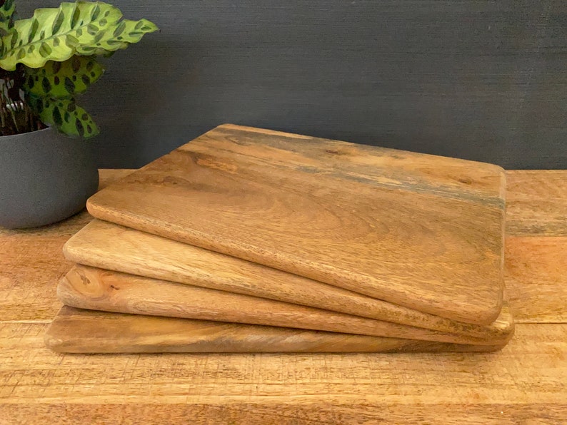 Set of Solid Mango Wood Board Placemats and Coasters Mantis Etsy UK