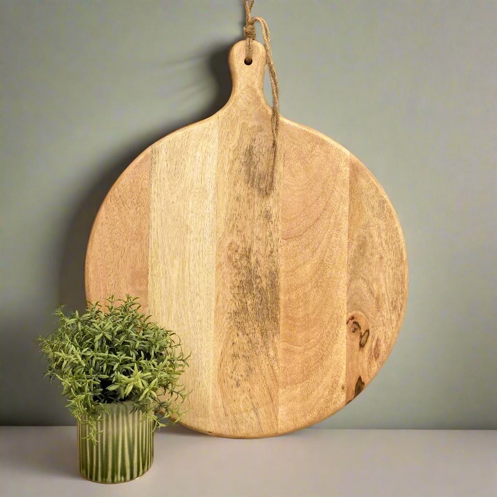 Giant Chunky Mango Wood Round Handled Charcuterie Board