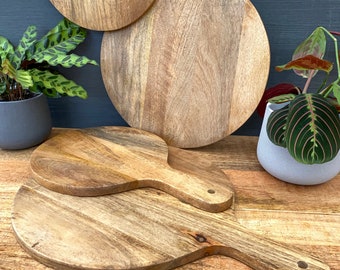 Solid Mango Wood Pizza Paddle: Serving Tray, Chopping Board