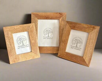Solid Mango Wood Photo Frame, Wall Hanging or Stand supplied