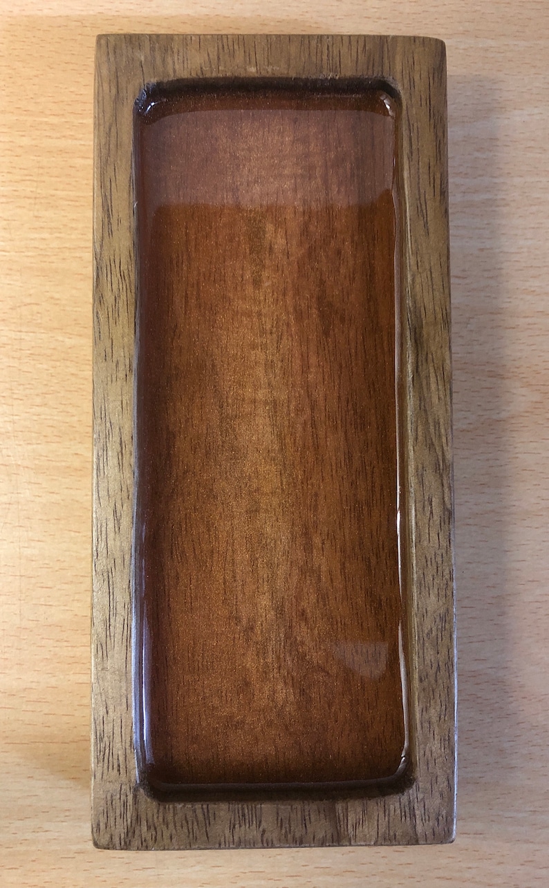 Mango Wood Condiment Tray: Salt Pepper Grinder Rest (18x8cm) bild 8