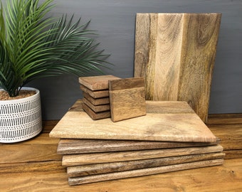 Mango Wood Placemats or Coasters: Lacquered Serving Boards