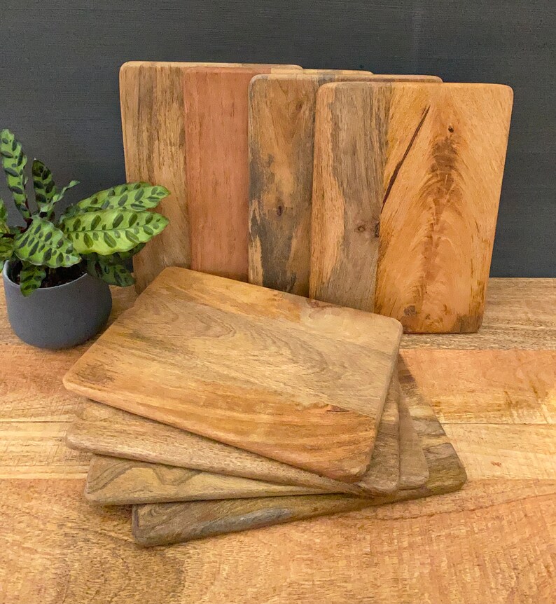 Set of Solid Mango Wood Board Placemats and Coasters Mantis Etsy UK