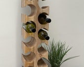 Mantis solid natural Mango fruit wood block wine rack, wine storage, sculpture Mant-154 Holds 12 standard sized wine bottles