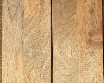 Solid natural Mango wood fruitwood shelf 30-120cm wide - Mantis range - shelving, storage, plank, board. 25cm deep 2.5cm thick