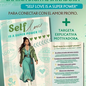 Digital image "self-love" healing heart chakra! For photo frames, gift cards, journals... Instant download in English and Spanish