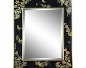 LaBarge Chinoiserie Style Eglomise Mirror in Black - Very Rare Example