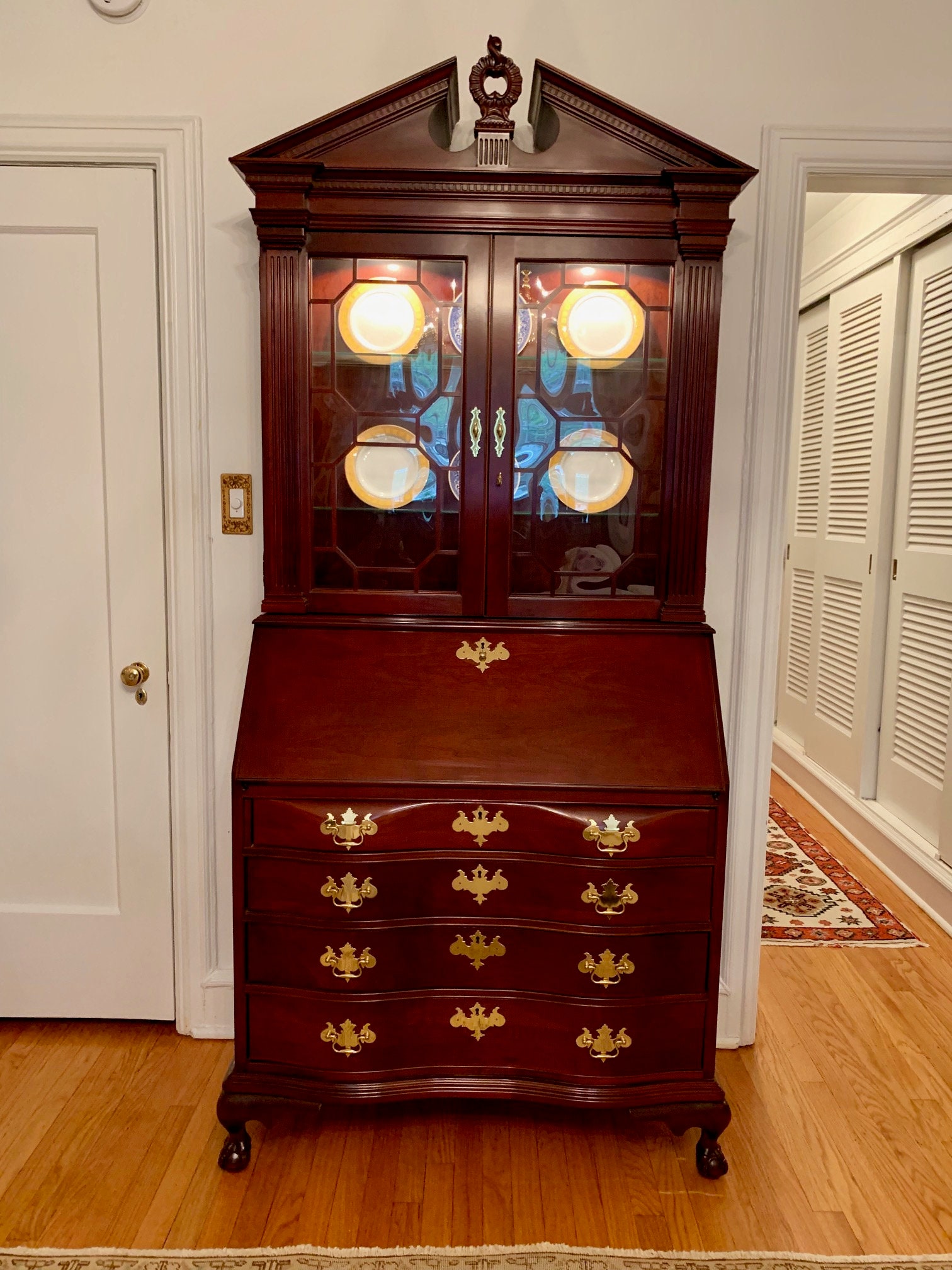 Jasper Chippendale Style Secretary Desk From Legacy Collection Etsy
