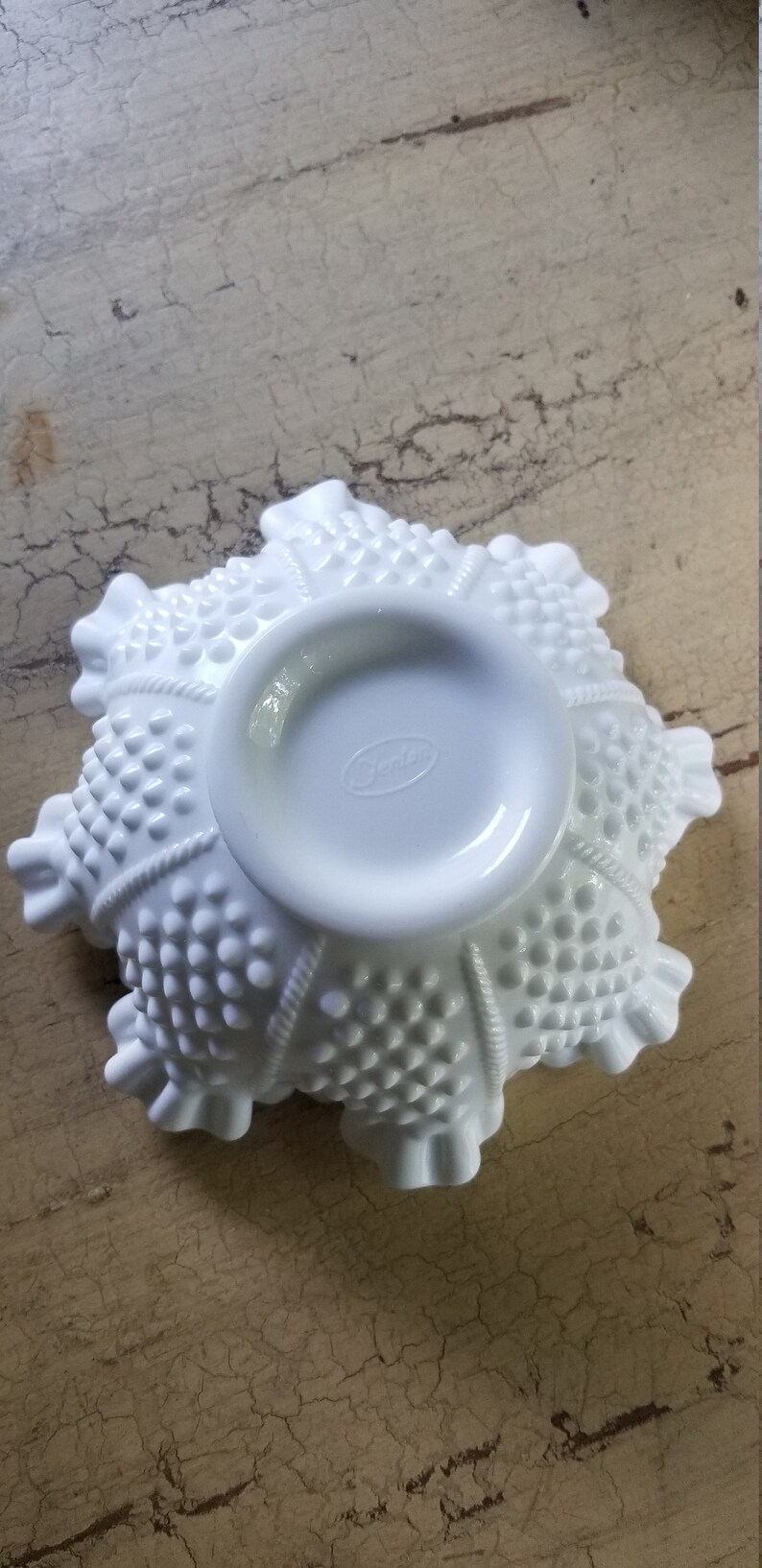 Fenton MILK Glass Hobnail Pieces Marked Fenton Ruffled Etsy
