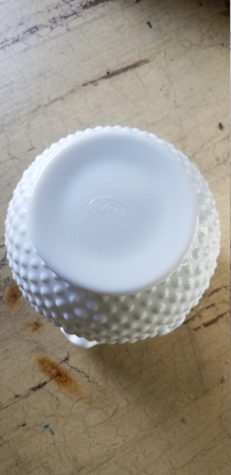 Fenton MILK Glass Hobnail Pieces Marked Fenton Ruffled Etsy