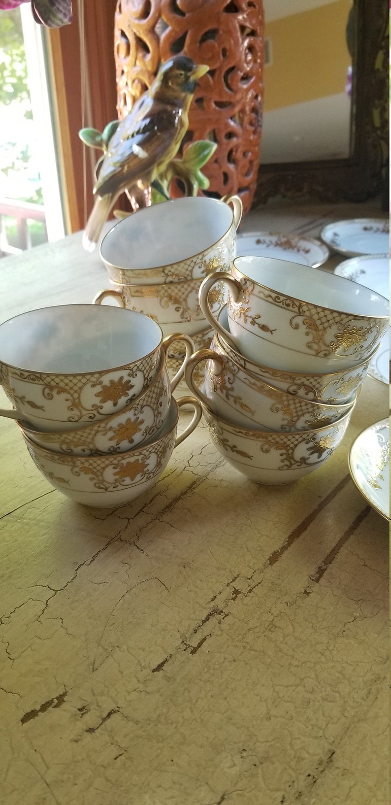 Vintage Noritake Tea Cups and Saucers Set of 11 1 Saucer Etsy