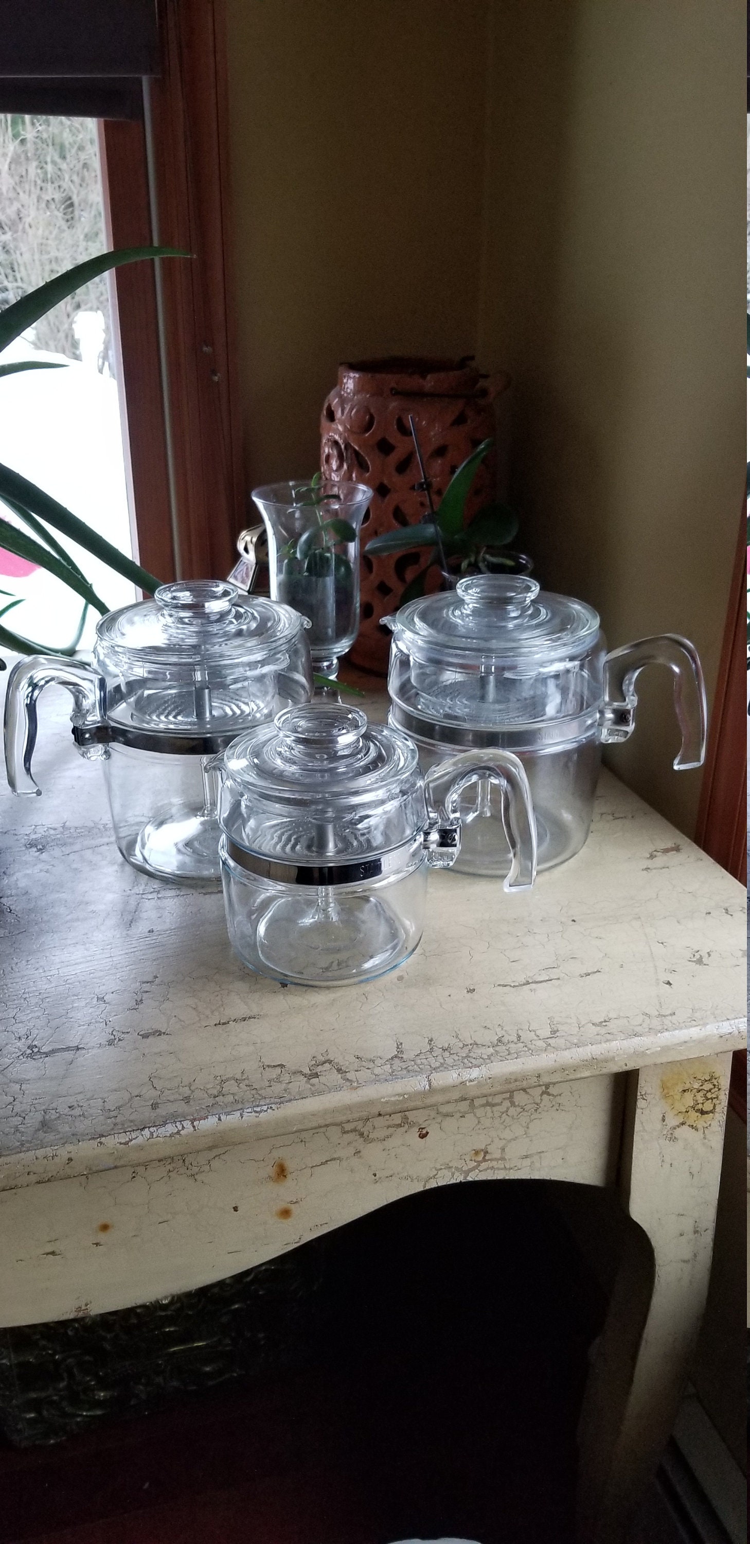 Coffee Percolator Pot Replacement 4 Pieces Glass Percolator Top Replacement  Glass Coffee Percolator Parts Transparent Coffee Pot Glass Top, 1.37 Inche