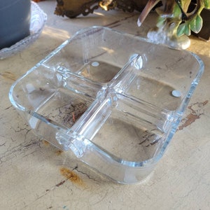 Art Glass Server; 4 Compartments; Heavy Glass