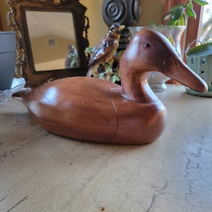 Vintage Wooden Duck Decoy; Wood; Handpainted; Mallard