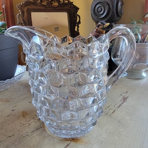 Fostoria American Heavy Pressed Glass Pitcher