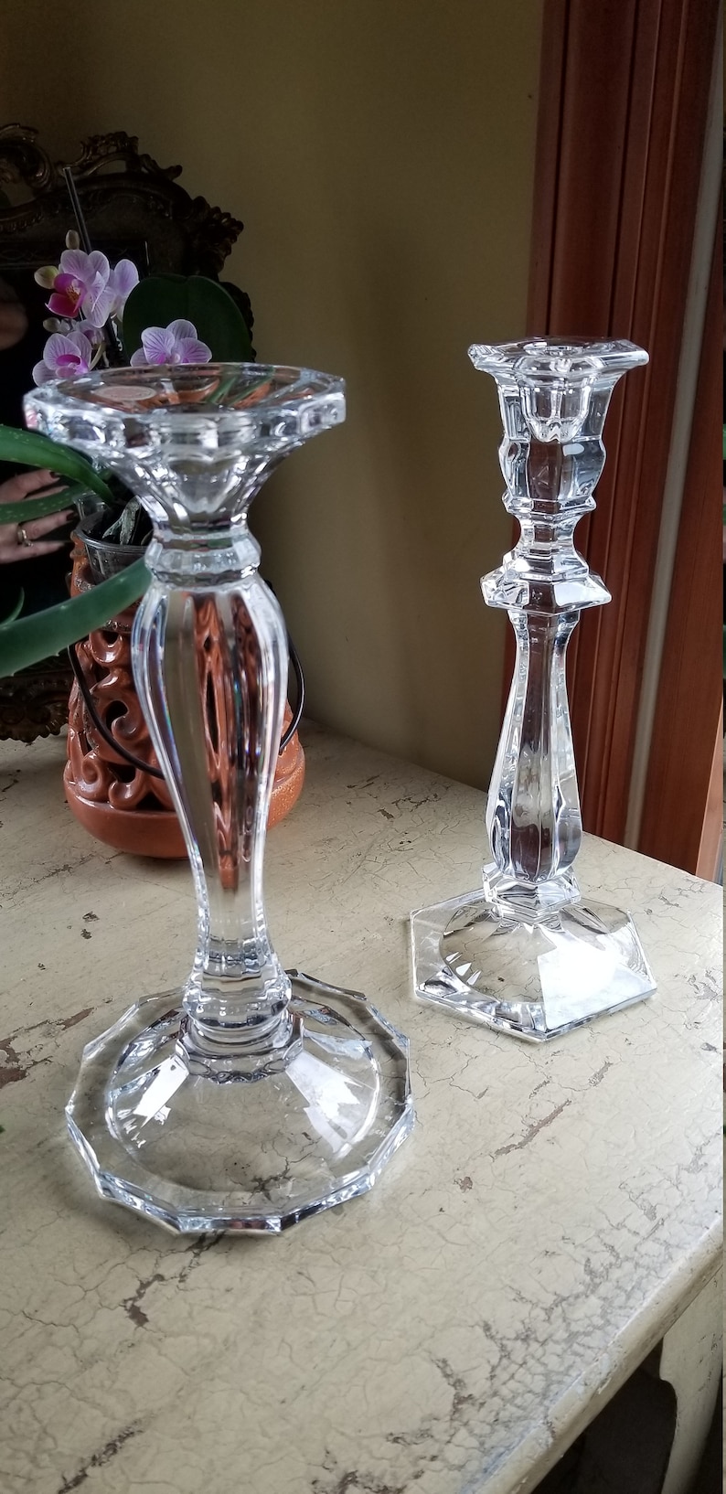 Vintage Crystal Candle Stick Holders Imperial Crystal Etsy