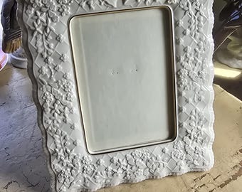 LENOX Wedding Promises Collection 5x7 Bilderrahmen Elfenbein; Blauer Stempel