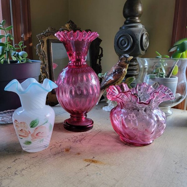 Fenton Glass Vase Etsy