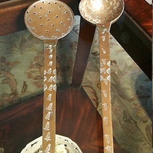Heavy Hammered Copper Spatula and Spoon