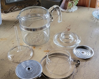 Vintage Pyrex Flameware Glass Coffee Pot Percolator PARTS