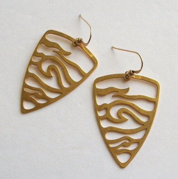 Vintage Earrings Gold Toned Earrings Vintage Gold… - image 2