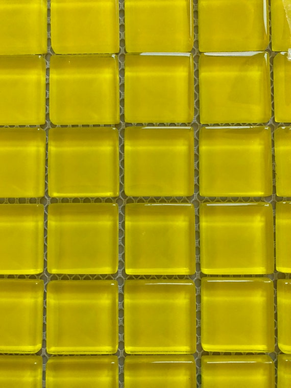 Crystal Glass Mosaic Tiles Yellow