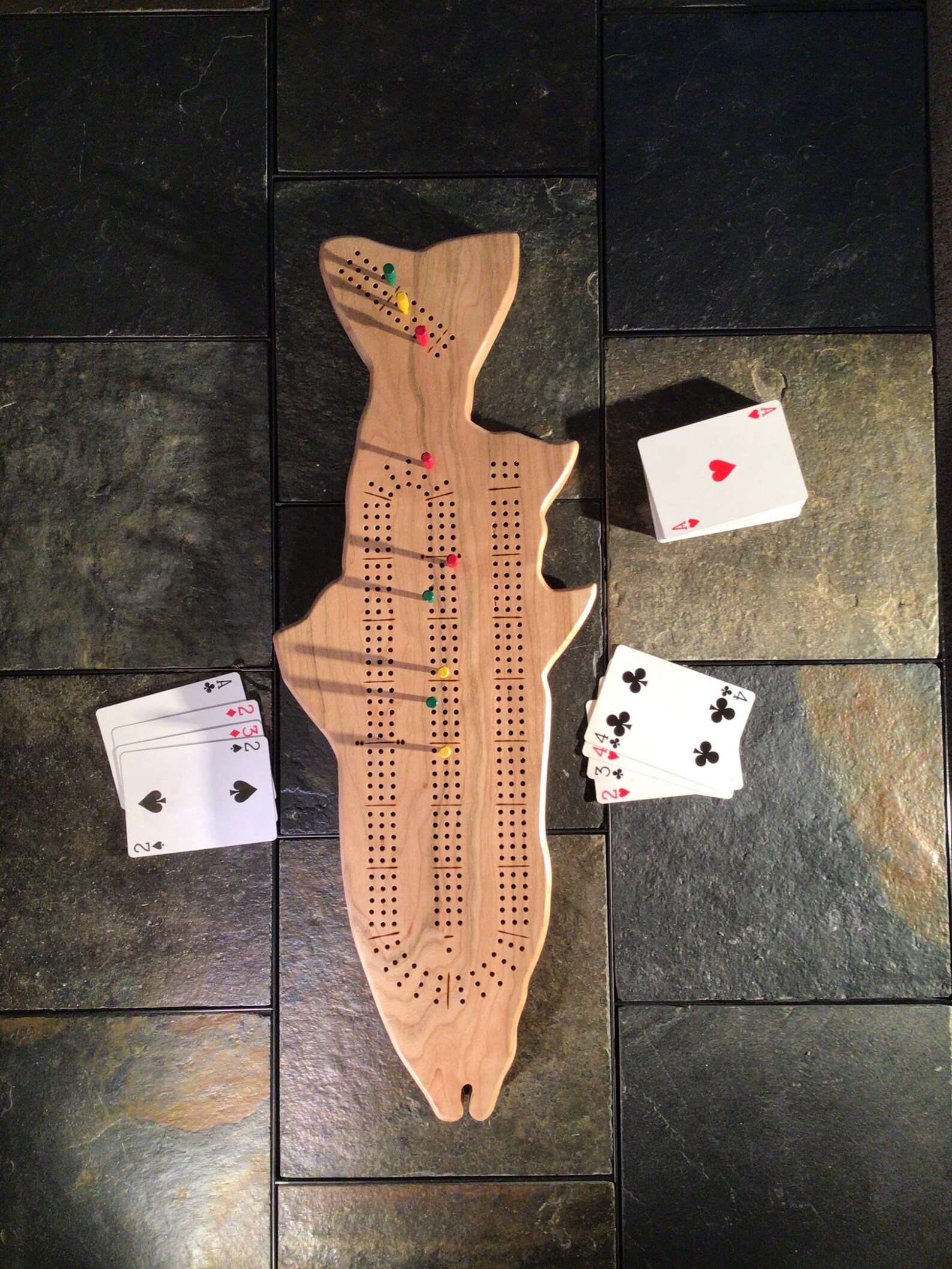 Fish Shaped Cribbage Board Etsy