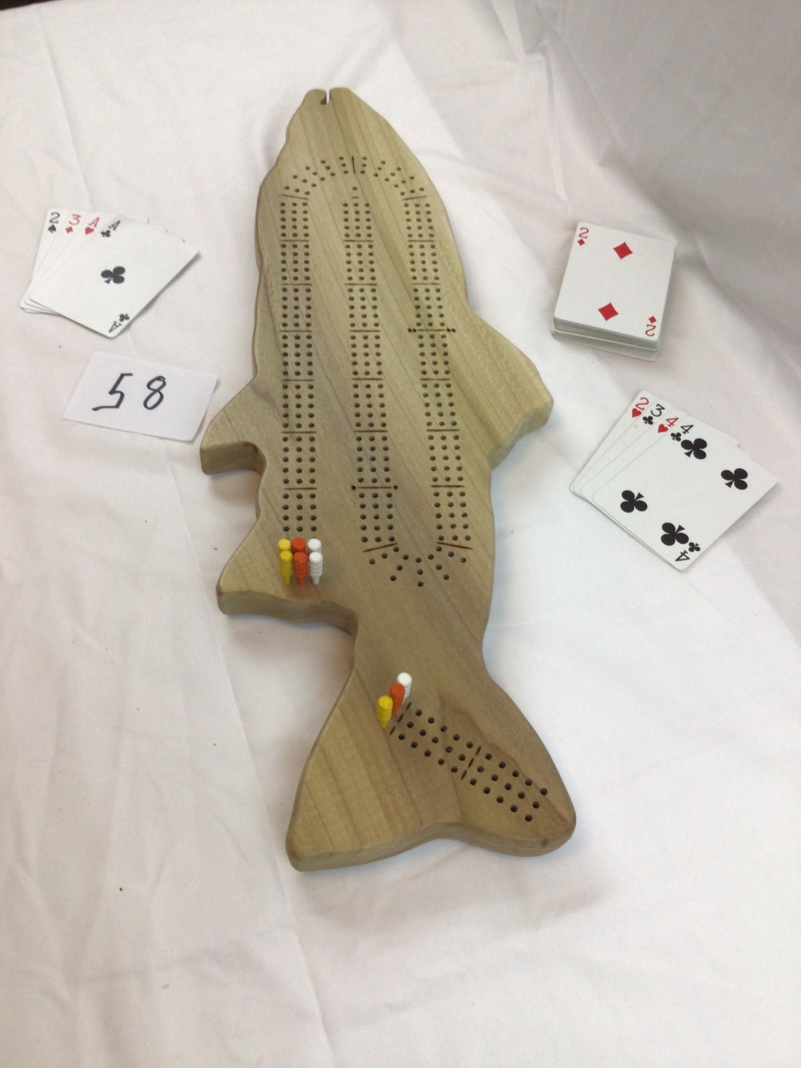 Fish Shaped Cribbage Board Etsy