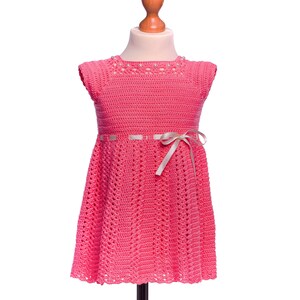 baby crochet dress pattern, dress pattern, crochet yoke dress pattern sizes 6-12 months to 4 years old, toddler crochet dress pattern image 3